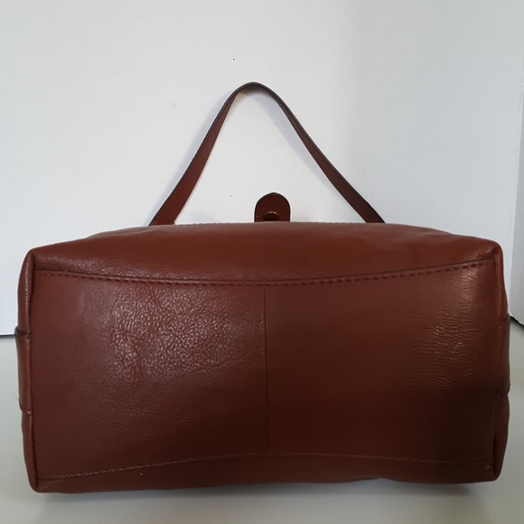 New Frye Leather Brown Ring Hobo Tote Shoulder Bag - Picture 6 of 8